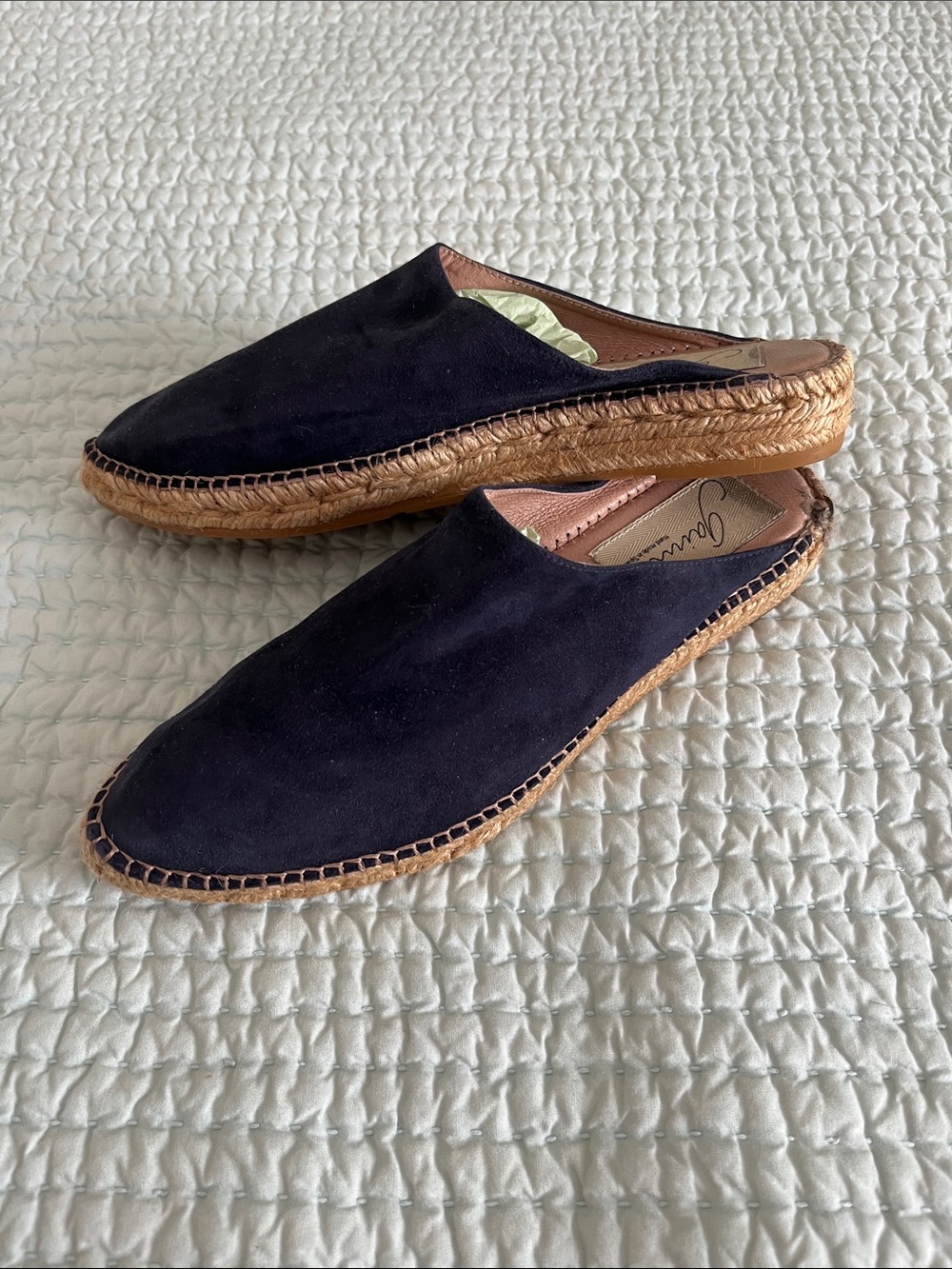 Suede Espadrille Mule - Black